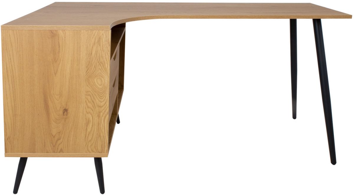 Desk Georgia | size: Length: 80cm, Width: 145cm, Height: 75cm | color: Oak | image: 3 | variant: 1012823