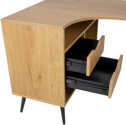 Desk Georgia | size: Length: 80cm, Width: 145cm, Height: 75cm | color: Oak | image: 4 | variant: 1012823