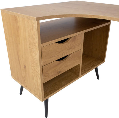 Desk Georgia | size: Length: 80cm, Width: 145cm, Height: 75cm | color: Oak | image: 5 | variant: 1012823