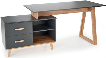 Desk Sergio XL | size: Length: 90cm, Width: 210cm, Height: 78cm | color: Oak/Grey | image: 0 | variant: 1012393