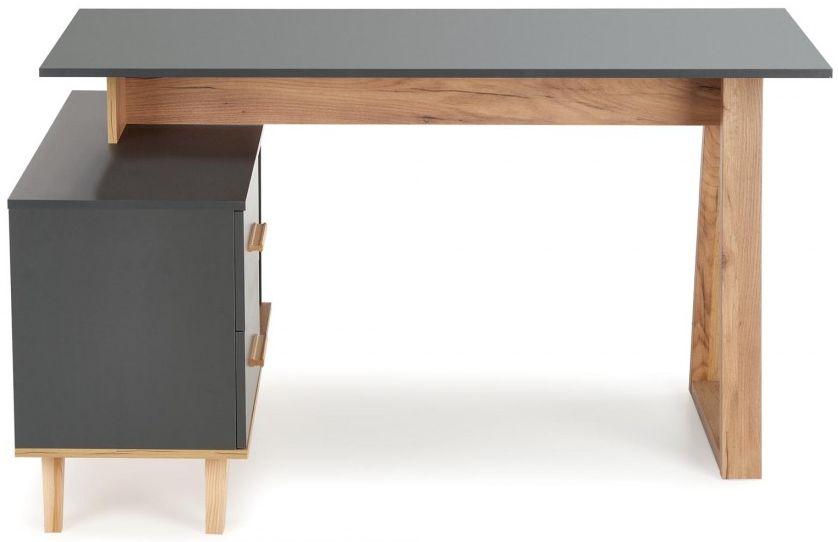 Desk Sergio XL | size: Length: 90cm, Width: 210cm, Height: 78cm | color: Oak/Grey | image: 3 | variant: 1012393