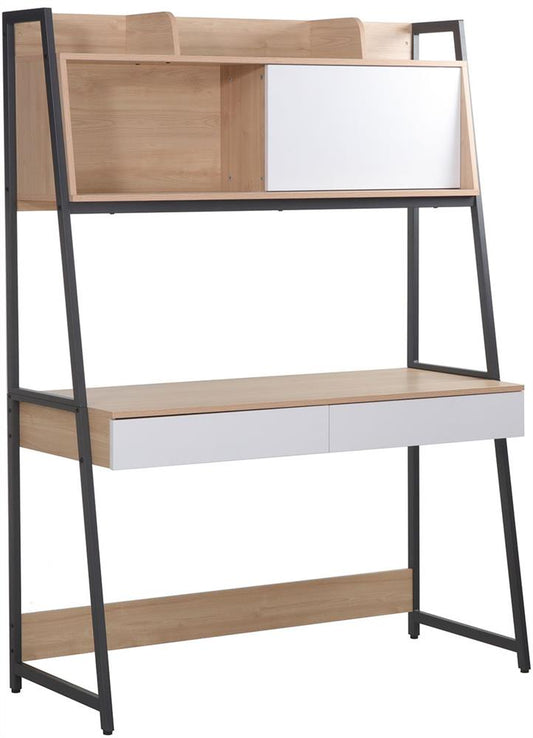 Desk Study 2 | size: Length: 54cm, Width: 124cm, Height: 170cm | color: White/Oak | image: 1 | variant: 1017719