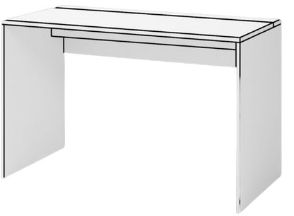 Desk Vercelli 1 | size: Length: 60cm, Width: 140cm, Height: 75cm | color: Black | image: 6 | variant: 1010572