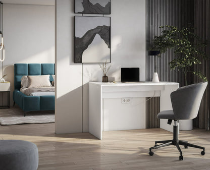 Desk Vercelli | size: Length: 60cm, Width: 120cm, Height: 75cm | color: White | image: 3 | variant: 1010570