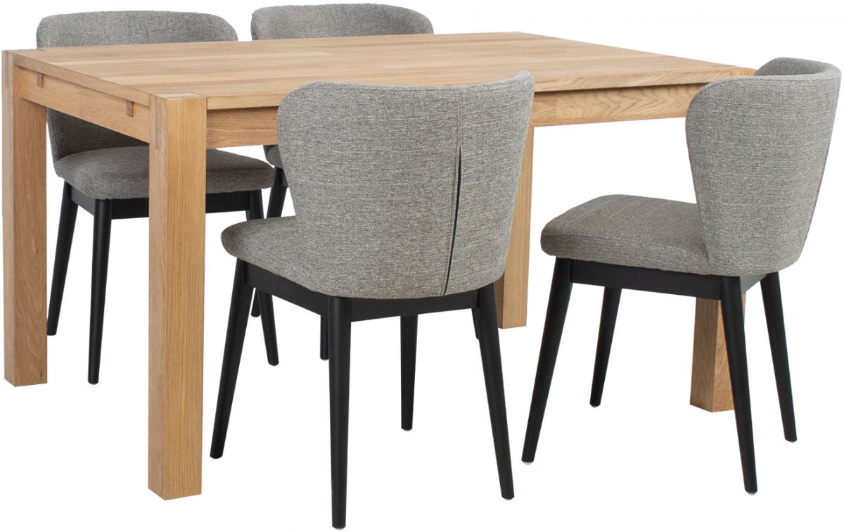 Dining Room Furniture Set Chicago New 15 | size: Length: 90cm, Width: 140cm, Height: 76cm | color: Black/Oak/Grey | image: 1 | variant: 1011983