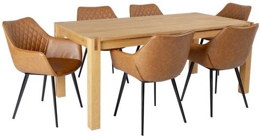 Dining Room Furniture Set Chicago New 21 | size: Length: 90cm, Width: 180cm, Height: 76cm | color: Brown/Black/Oak | image: 1 | variant: 1012866