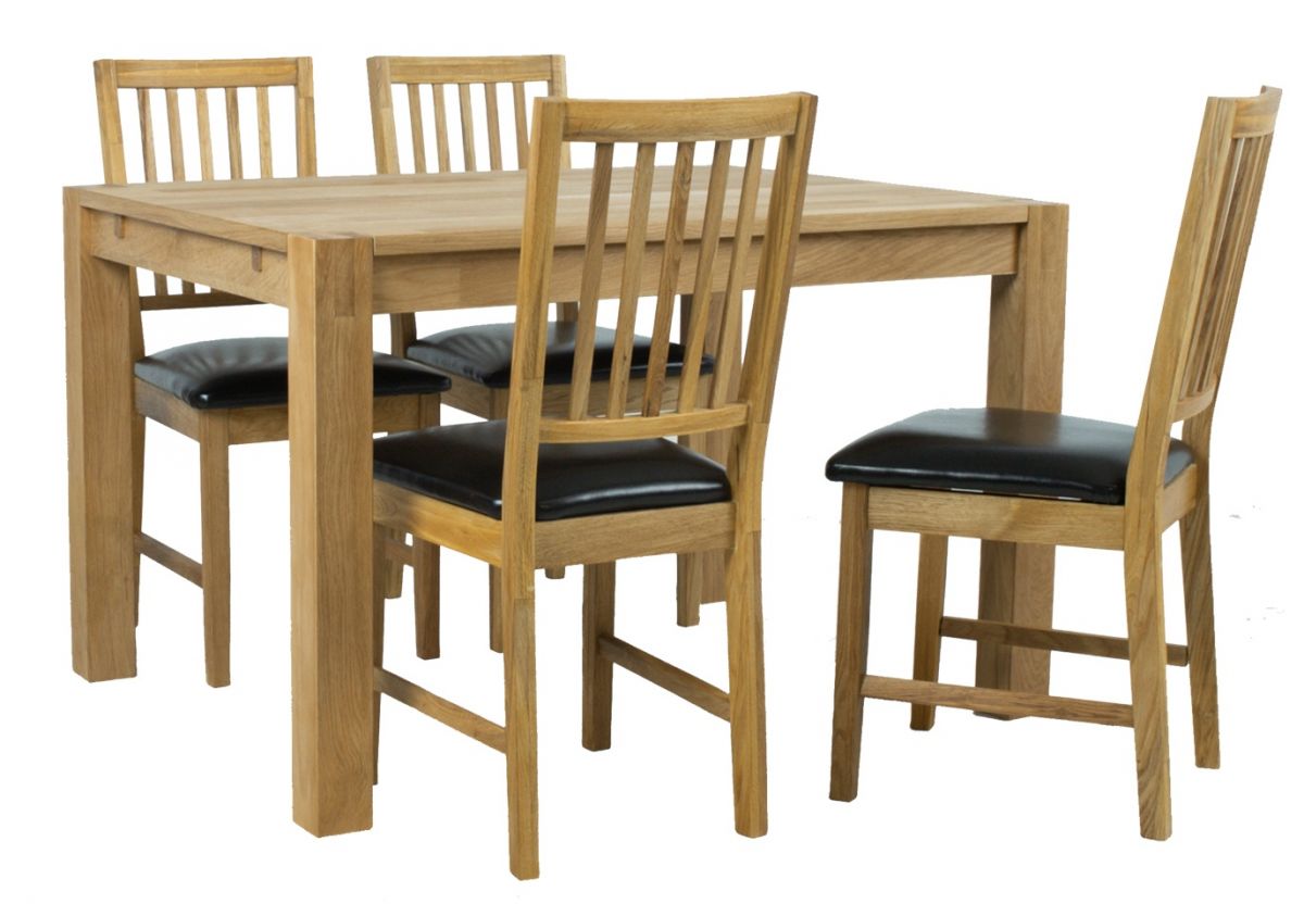 Dining Room Furniture Set Drammen | size: Length: 90cm, Width: 120cm, Height: 76cm | color: Black/Oak | image: 0 | variant: 1001650