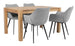 Dining Room Furniture Set Drammen | size: Length: 90cm, Width: 140cm, Height: 76cm | color: Black/Oak/Grey | image: 0 | variant: 1001645