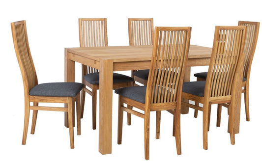Dining Room Furniture Set Drammen | size: Length: 90cm, Width: 140cm, Height: 76cm | color: Oak/Grey | image: 0 | variant: 1005465