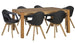 Dining Room Furniture Set Drammen | size: Length: 90cm, Width: 180cm, Height: 76cm | color: Brown/Black/Oak | image: 0 | variant: 1001692