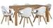 Dining Room Furniture Set Drammen | size: Length: 90cm, Width: 180cm, Height: 76cm | color: White/Brown/Oak | image: 0 | variant: 1001693