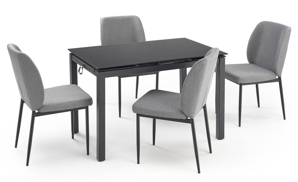 Dining Room Furniture Set East Nice | size: Length: 70cm, Width: 170cm, Height: 76cm | color: Black/Grey | image: 1 | variant: 1007336
