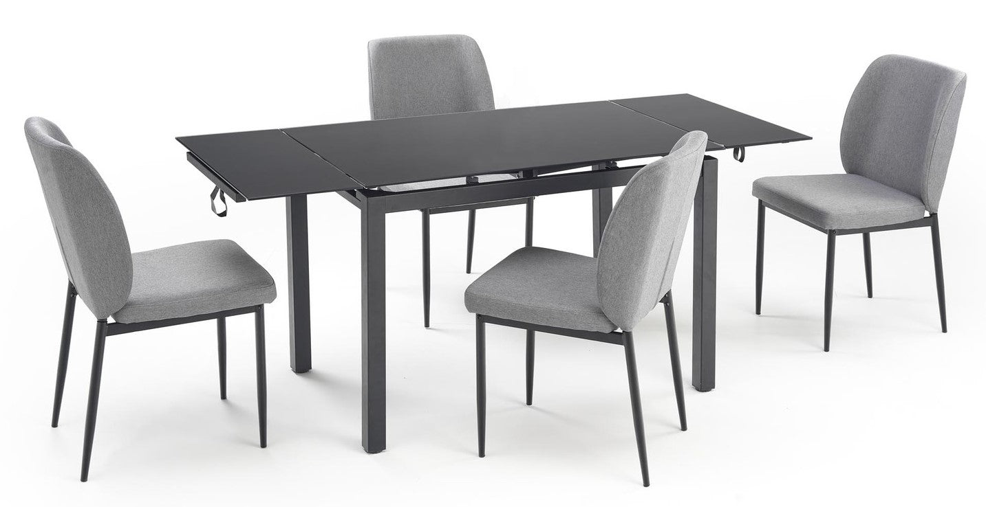 Dining Room Furniture Set East Nice | size: Length: 70cm, Width: 170cm, Height: 76cm | color: Black/Grey | image: 2 | variant: 1007336