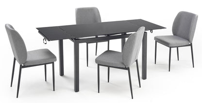 Dining Room Furniture Set East Nice | size: Length: 70cm, Width: 170cm, Height: 76cm | color: Black/Grey | image: 2 | variant: 1007336