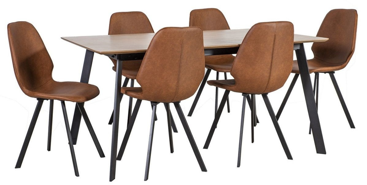 Dining Room Furniture Set Helena 2 | size: Length: 90cm, Width: 160cm, Height: 75cm | color: Brown/Black | image: 0 | variant: 1011356