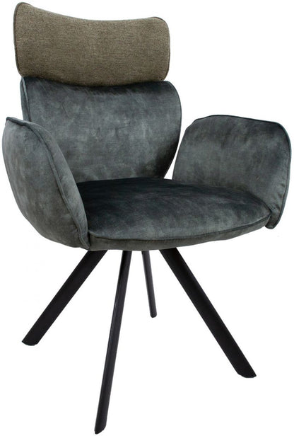 Dining Room Furniture Set Kristiansand | size: Length: 90cm, Width: 220cm, Height: 76cm | color: Black/Grey/Green | image: 2 | variant: 1001659