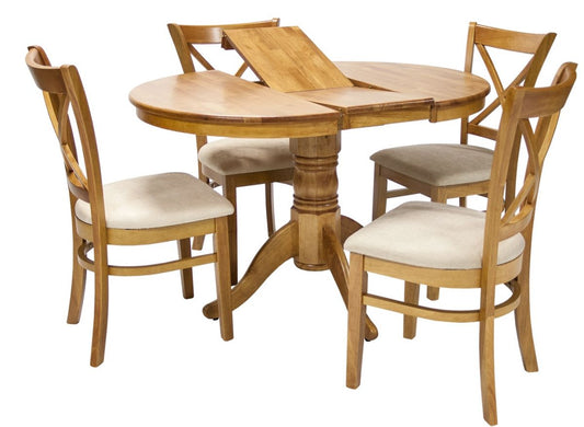 Dining Room Furniture Set Maidstone | size: Length: 90cm, Width: 120cm, Height: 74cm | color: Beige/Oak | image: 0 | variant: 1005096