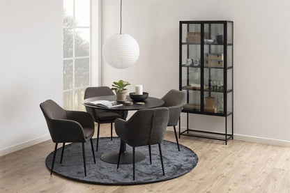 Display Cabinet Aberystwyth | size: Width: 77cm, Height: 185.6cm, Depth: 35cm | color: Black | image: 7 | variant: 1006184