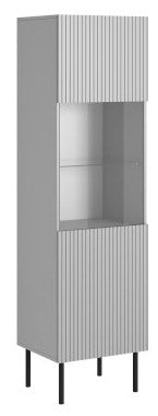 Display Cabinet West Halstead | size: Width: 50cm, Height: 180cm, Depth: 42cm | color: Gray | image: 1 | variant: 1007341