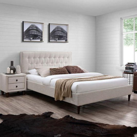 Double Bed Beverley | size: Length: 219cm, Width: 166.5cm, Height: 105cm | color: Beige | image: 1 | variant: 1005855