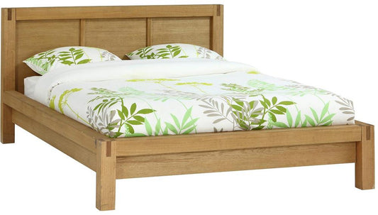 Double Bed Drammen | size: Length: 214.5cm, Width: 176cm, Height: 91cm | color: Oak | image: 1 | variant: 1006288