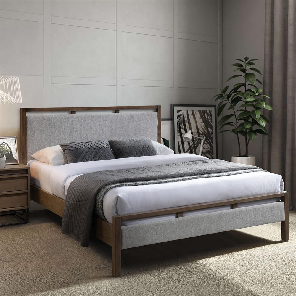 Double Bed East Bordeaux | size: Length: 209cm, Width: 169cm, Height: 100.5cm | color: Brown/Grey | image: 2 | variant: 1006280