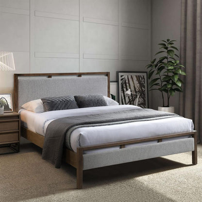 Double Bed East Bordeaux | size: Length: 209cm, Width: 169cm, Height: 100.5cm | color: Brown/Grey | image: 2 | variant: 1006280