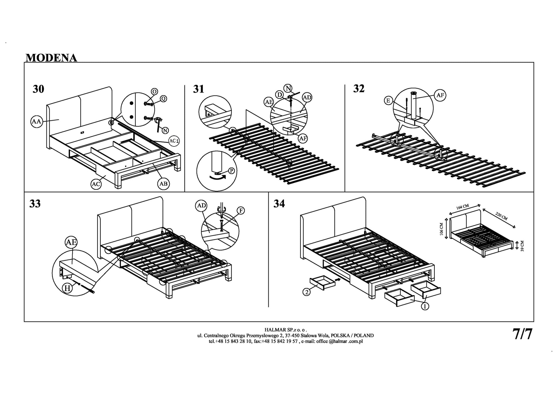 Double Bed East Gloucester | size: Length: 220cm, Width: 184cm, Height: 106cm | color: Gray | image: 10 | variant: 1007134