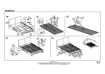 Double Bed East Gloucester | size: Length: 220cm, Width: 184cm, Height: 106cm | color: Gray | image: 10 | variant: 1007134