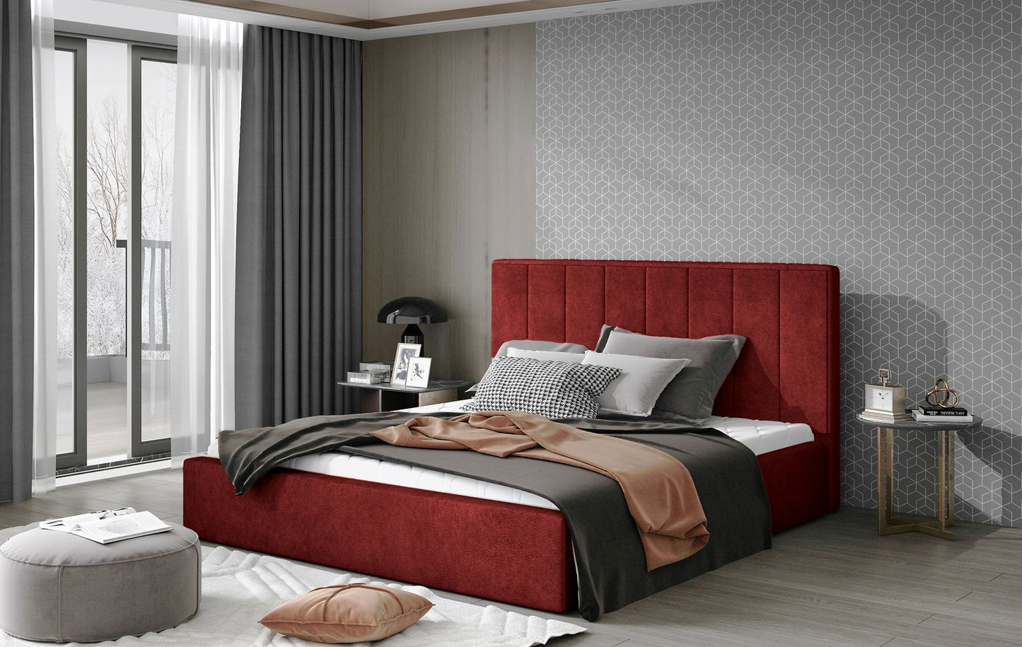 Double Bed East Oldham | size: Length: 223cm, Width: 160cm, Height: 93cm | color: Dora | image: 1 | variant: 1010638