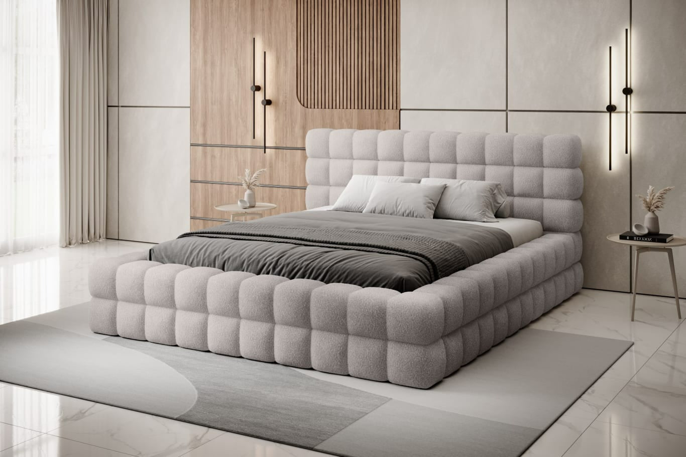 Double Bed East Petersburg | size: Length: 225cm, Width: 184cm, Height: 104cm | color: Jaffray | image: 1 | variant: 1011034