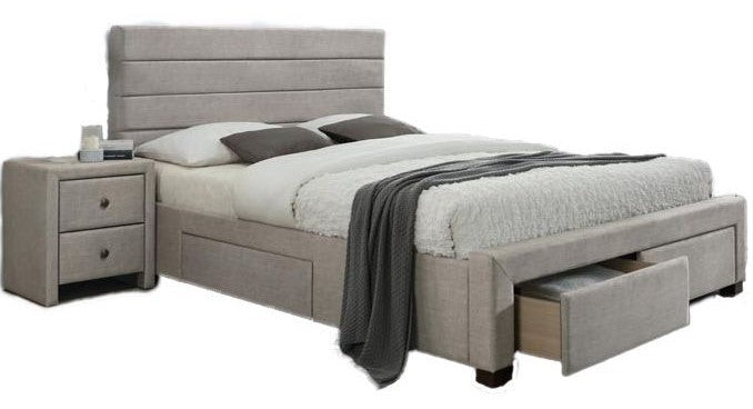 Double Bed Kayleon | size: Length: 217cm, Width: 165cm, Height: 111cm | color: Beige | image: 1 | variant: 1010981