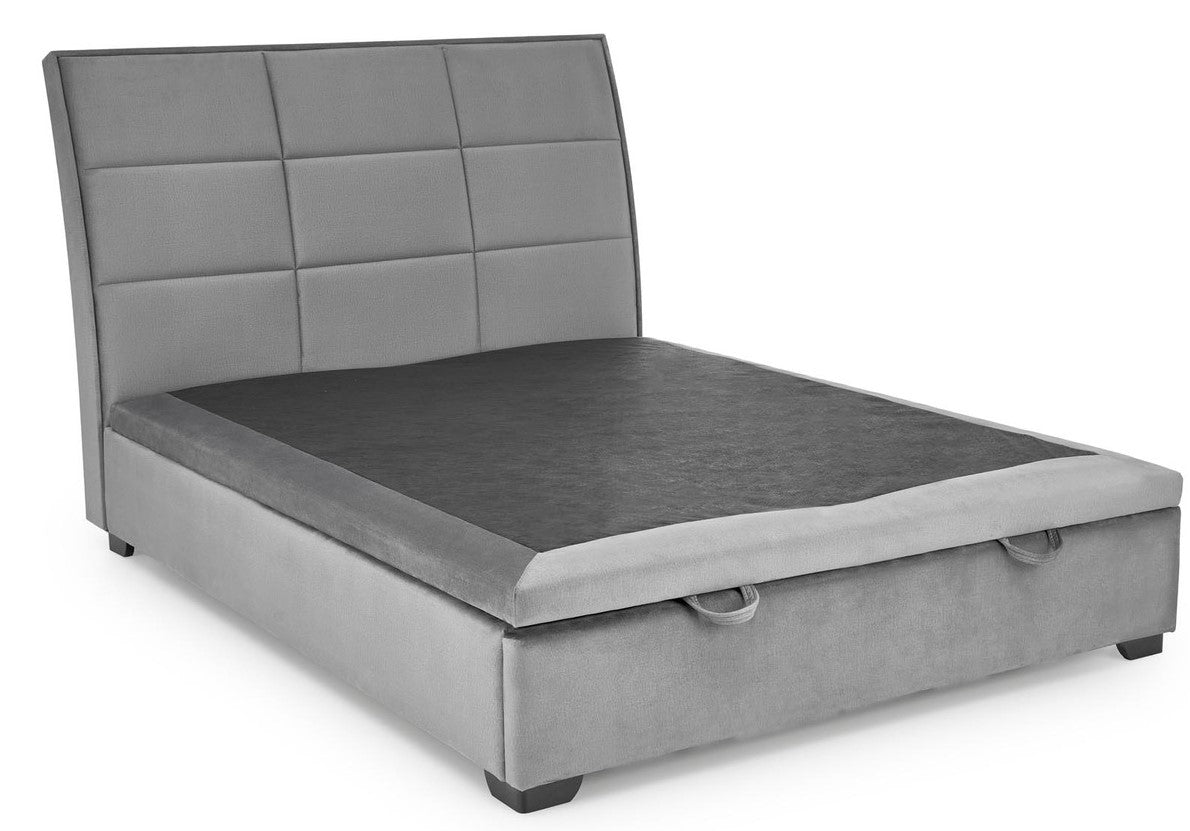 Double Bed Lahore | size: Length: 230cm, Width: 163cm, Height: 124cm | color: Gray | image: 1 | variant: 1003361