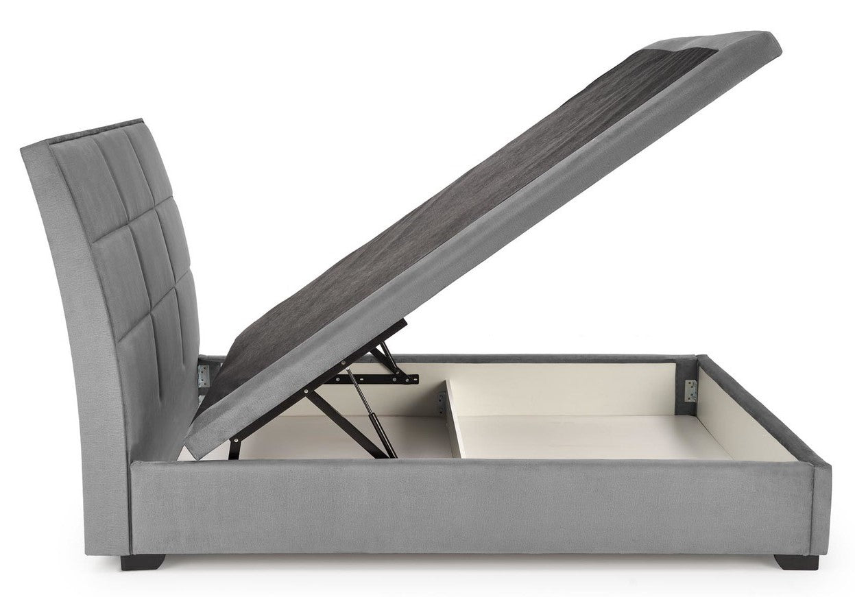 Double Bed Lahore | size: Length: 230cm, Width: 163cm, Height: 124cm | color: Gray | image: 3 | variant: 1003361