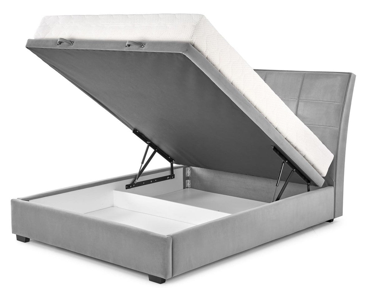 Double Bed Lahore | size: Length: 230cm, Width: 163cm, Height: 124cm | color: Gray | image: 5 | variant: 1003361