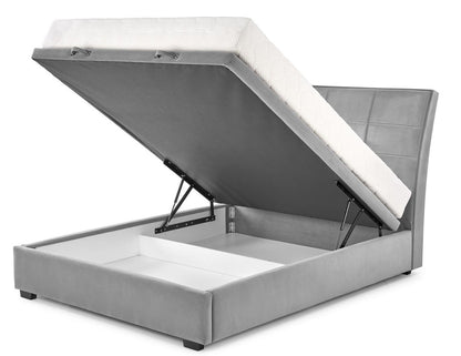 Double Bed Lahore | size: Length: 230cm, Width: 163cm, Height: 124cm | color: Gray | image: 5 | variant: 1003361