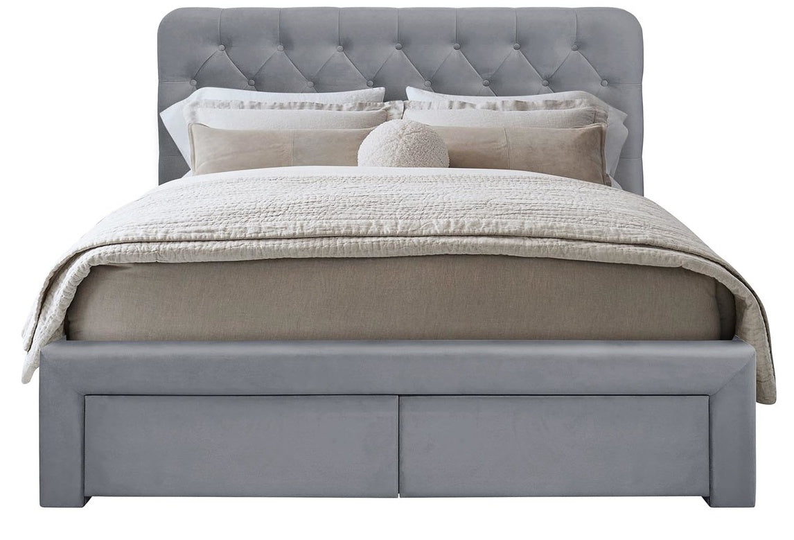 Double Bed Lima | size: Length: 216cm, Width: 167cm, Height: 118cm | color: Gray | image: 0 | variant: 1003370
