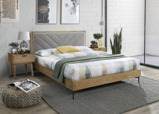 Double Bed Margarita | size: Length: 208cm, Width: 165cm, Height: 100cm | color: Oak/Grey | image: 1 | variant: 1012324