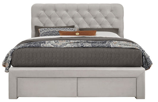 Double Bed Marisol | size: Length: 216cm, Width: 167cm, Height: 118cm | color: Beige | image: 0 | variant: 1010026