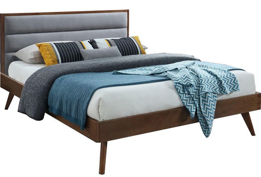 Double Bed Orlando | size: Length: 209cm, Width: 166cm, Height: 106cm | color: Grey/Walnut | image: 1 | variant: 1010965