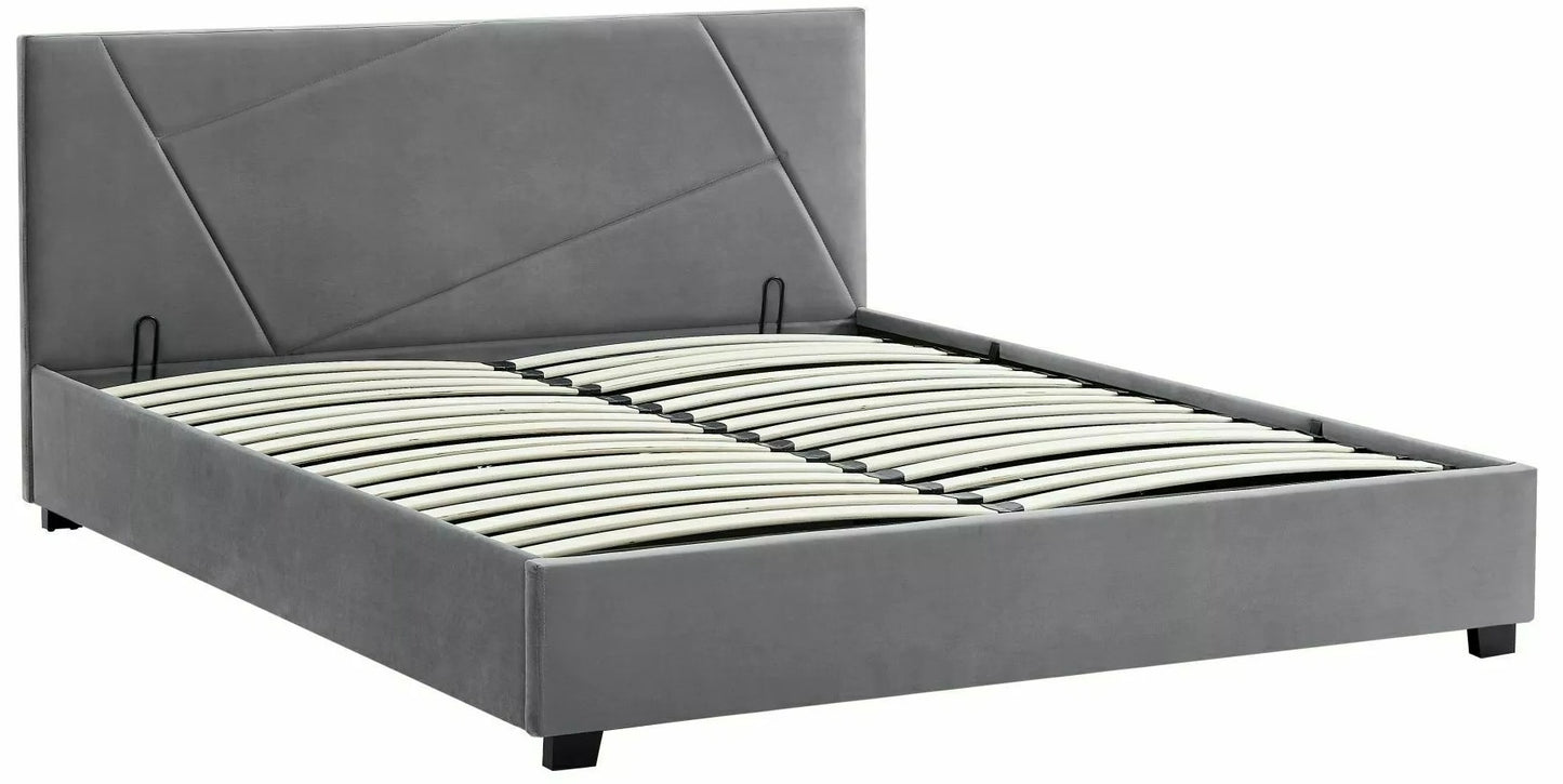 Double Bed Rawtenstall | size: Length: 212cm, Width: 147cm, Height: 86cm | color: Gray | image: 0 | variant: 1004518