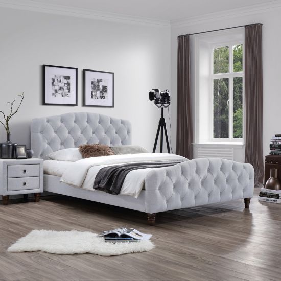 Double Bed Sandra 2 | size: Length: 218.5cm, Width: 165cm, Height: 104cm | color: Gray | image: 1 | variant: 1012622