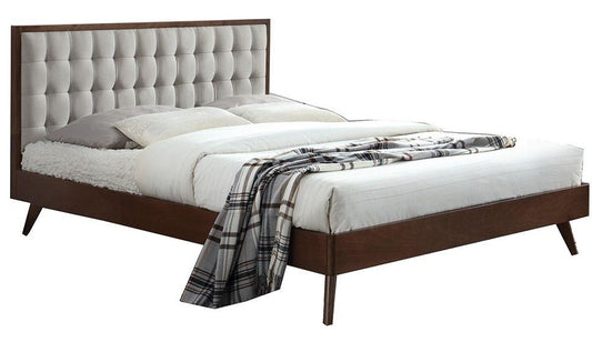 Double Bed Solomo | size: Length: 209cm, Width: 166cm, Height: 106cm | color: Beige/Walnut | image: 1 | variant: 1010964