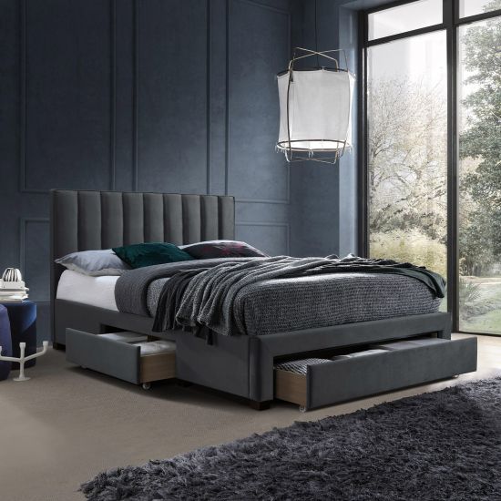 Double Bed Tenby | size: Length: 215cm, Width: 165cm, Height: 111cm | color: Gray | image: 1 | variant: 1001739
