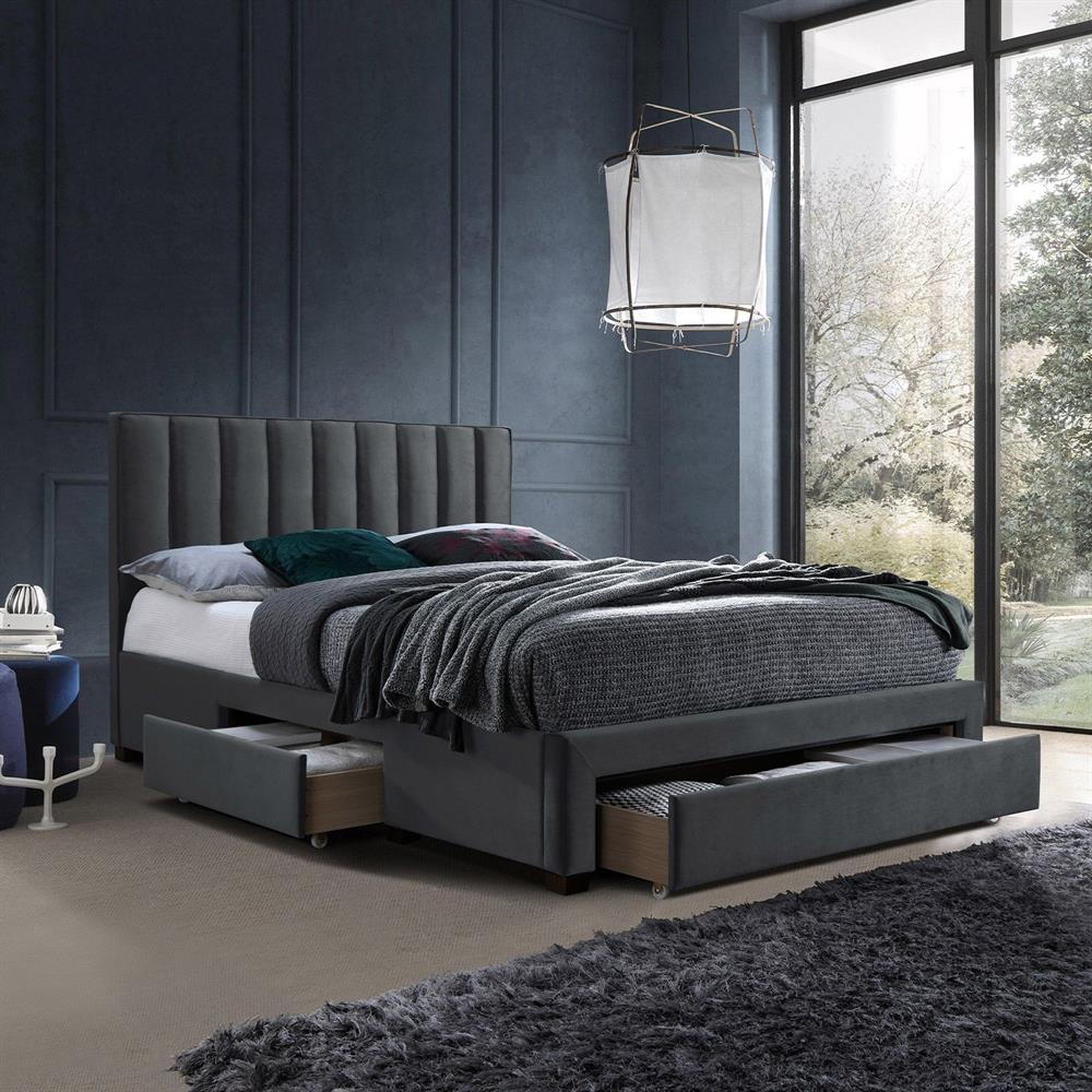 Double Bed Tenby | size: Length: 215cm, Width: 165cm, Height: 111cm | color: Gray | image: 1 | variant: 1001743