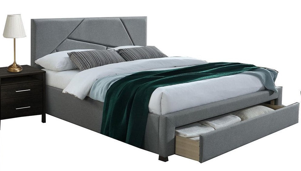 Double Bed Valery | size: Length: 214cm, Width: 165cm, Height: 102cm | color: Gray | image: 1 | variant: 1010966