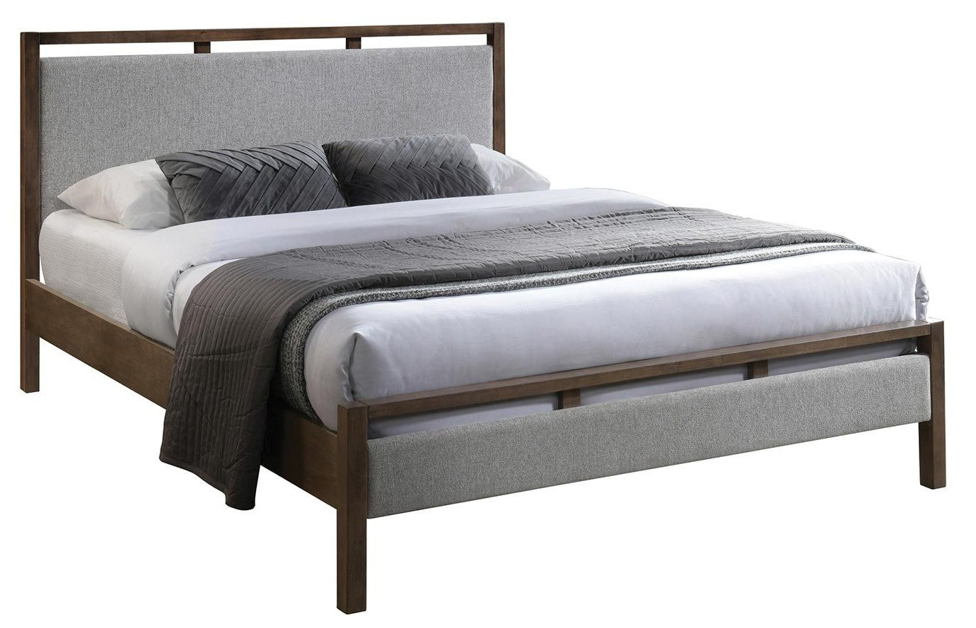 Double Bed Voksi 4 | size: Length: 209cm, Width: 169cm, Height: 100.5cm | color: Brown/Grey | image: 0 | variant: 1018059