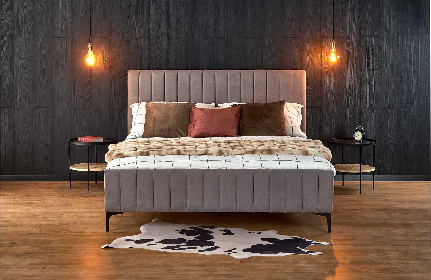 Double Bed West Trondheim | size: Length: 217cm, Width: 160cm, Height: 110cm | color: Gray | image: 1 | variant: 1007468