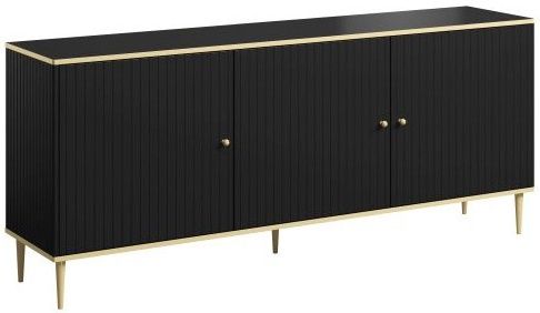 Dresser Glamor 1 | size: Length: 40cm, Width: 180cm, Height: 75.5cm | color: Black/Gold | image: 0 | variant: 1012456