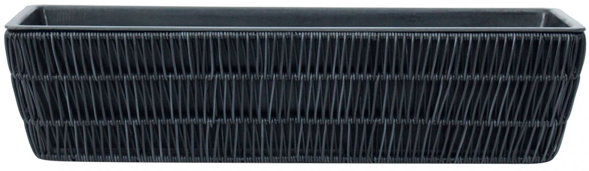 Flower Box Didcot | size: Length: 60cm, Width: 19cm, Height: 15cm | color: Black | image: 1 | variant: 1000747